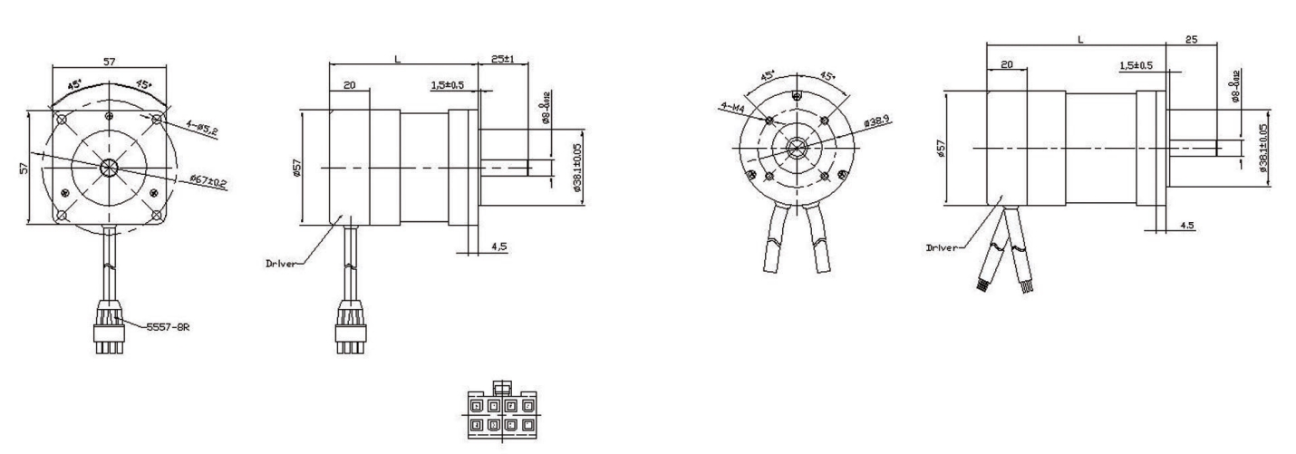 57series BLDC motor poles with built in driver - ZGC Motors